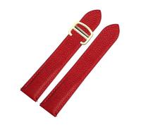 Risdany 17-23mm, Unique Leather Strap, Red/Black Color Scheme, Equipped with a Secure Folding Clasp, Quick-Release Replaceable Strap.,17mm