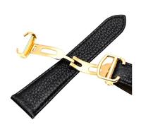 Risdany 17-23mm, Unique Leather Strap, Red/Black Color Scheme, Equipped with a Secure Folding Clasp, Quick-Release Replaceable Strap.,24mm