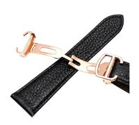 Risdany 17-23mm, Unique Leather Strap, Red/Black Color Scheme, Equipped with a Secure Folding Clasp, Quick-Release Replaceable Strap.,22mm