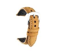 Risdany 18-22mm Men's Vintage Leather Strap, Equipped with Quick-Release System, Vintage Style, Replaceable Parts,Khaki,19mm