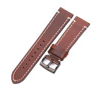 Risdany 18-24mm, Black/Dark Brown Smooth Vintage Leather Strap, with Silver or Black Buckle, Watch Replacement Parts Available.,18mm