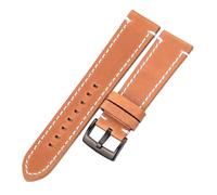 Risdany 18-24mm, Black/Dark Brown Smooth Vintage Leather Strap, with Silver or Black Buckle, Watch Replacement Parts Available.,24mm