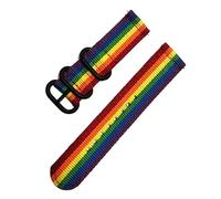 Risdany 18-24mm Nylon Watch Band, Sport Band, Suitable for Casual Wear, Adjustable and Interchangeable Accessory,Rainbow,18mm