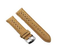 Risdany 18-24mm Vintage Leather Strap, Breathable Perforated Design, Suitable for Casual and Sporty Wear, Soft and Comfortable.,Khaki,20mm