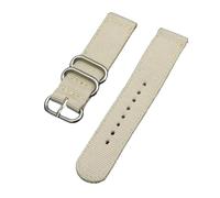 Risdany 18mm, 20mm, 22mm, 24mm Wide, Woven Nylon Watch Band, Universal Replacement, Stylish and Durable,Beige Silver,22mm