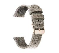 Risdany 18mm-24mm Wide, Nylon Canvas Watch Strap, Soft Woven Universal Watch Strap with a Quick-Release Feature,Gray-Rosegold,22mm