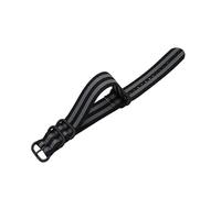 Risdany 18mm-24mm Wide Nylon Canvas Watch Strap with a Five-Ring Black Steel Buckle, Replacement Accessory,Black Ash,20mm