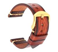 Risdany 20-22mm Men's Handcrafted Vintage Leather Strap, Equipped with Safety Pin Buckle, Replaceable Strap Parts, Classic Style,Brown Gold,23mm