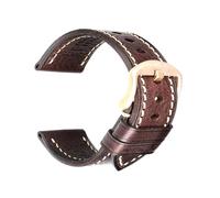 Risdany 20-22mm, Men's Leather Strap with a Stainless Steel Butterfly Clasp, Vintage Style, Interchangeable Universal Parts.,18mm