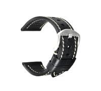 Risdany 20-22mm, Men's Leather Strap with a Stainless Steel Butterfly Clasp, Vintage Style, Interchangeable Universal Parts.,24mm