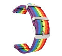 Risdany 20mm 22mm Wide, Nylon Watch Strap with Quick-Release Mechanism, Woven Canvas Sport Strap, Replacement Accessory,Rainbow,20mm