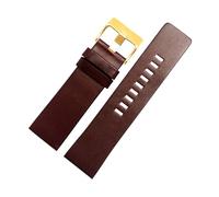 Risdany 26-32mm, Men's Widened Leather Watch Strap, Pin Buckle, Casual Style, Replaceable Universal Strap, Suitable for Heavy Watch Cases,28mm