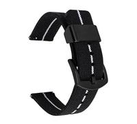 Risdany Nylon Watch Strap, 20mm/22mm Wide, Replacement Accessory, Quick-Release Woven Sports Watch Strap for Men and Women.,Black White-Black,22mm