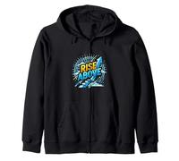 Rise Above Growth Mindset Motivation Design Zip Hoodie