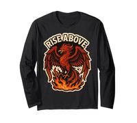 Rise Above Phoenix Rising From Ashes Fire Bird Motivational Long Sleeve T-Shirt