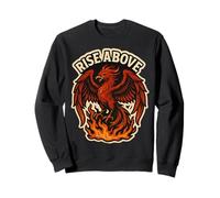 Rise Above Phoenix Rising From Ashes Fire Bird Motivational Sweatshirt