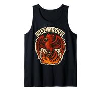 Rise Above Phoenix Rising From Ashes Fire Bird Motivational Tank Top