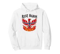 Rise Again Norway Flag Phoenix From Flames Norse Firebird Pullover Hoodie