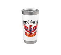Rise Again Norway Flag Phoenix from Flames Norse Firebird Stainless Steel Insulated Tumbler