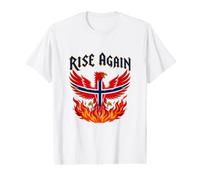 Rise Again Norway Flag Phoenix from Flames Norse Firebird Value Graphic T-Shirt