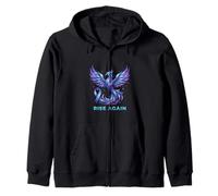 Rise Again Phoenix Ribbon Awareness Strength Design Zip Hoodie