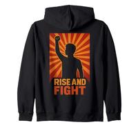 Rise And Fight Inspirational Empowerment Motivation Zip Hoodie