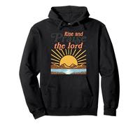 Rise and Praise the Lord - Retro Christian Sunburst Pullover Hoodie