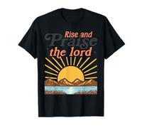 Rise and Praise The Lord - Retro Christian Sunburst T-Shirt