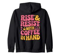 Rise And Resist With Coffee Women Equality Feminism Feminist Zip Hoodie