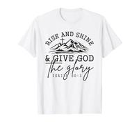 Rise and Shine Give God the Glory Isaiah 60:1 Value Graphic T-Shirt, Men, White, XL