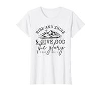 Rise and Shine Give God the Glory Isaiah 60:1 Value Graphic T-Shirt, Women, White, L