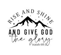 Rise and Shine give god The Glory Isaiah Engraving Stickers 40x50.4cm It Won't Fall Off Black