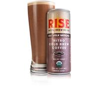RISE Brewing Co. Nitro Cold Brew - Low Acidity, Slightly Sweet & Refreshingly Smooth 150 Calories Mocha Latte 4 Pack
