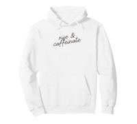 Rise & Caffeinate Funny Minimalist Phrase Script Pullover Hoodie