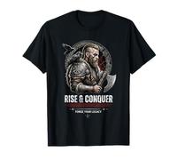 Rise & Conquer Viking Warrior Forge Your Legacy Design Norse T-Shirt