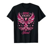 Rise Fight Shine Phoenix Breast Cancer Pink Ribbon Value Graphic T-Shirt