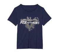 Rise from The Ashes Inspirational Cool Quotes Graphic Design T-Shirt, Women's Plus, Navy Blue, 3X