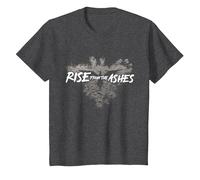 Rise from The Ashes Inspirational Cool Quotes Graphic Design T-Shirt, Youth, Dark Heather Grey, 2T