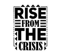 Rise from The Crisis Typography Quotes Engraving Stickers 36x49cm Wall beautification Black