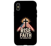 Rise In Faith The Turning Point Christian Patriotic Cross Case for iPhone X/XS