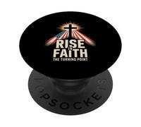 Rise In Faith The Turning Point Christian Patriotic Cross PopSockets Adhesive PopGrip