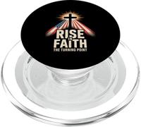 Rise In Faith The Turning Point Christian Patriotic Cross PopSockets PopGrip for MagSafe