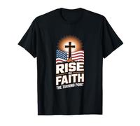 Rise in Faith The Turning Point Cross Flag T-Shirt