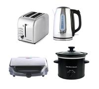 Rise Kettle, Toaster, Sandwich Toaster, Slow Cooker Set by Hamilton Beach