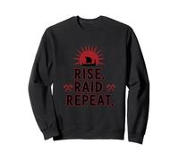 Rise Raid Repeat Viking Coffee Lover Norse Morning Routine Sweatshirt