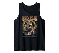 Rise Roar Lion Strength Storm Power Resilience Quote Tank Top