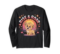 Rise & Roar Lion Sunrise Graphic Powerful Motivation Long Sleeve T-Shirt