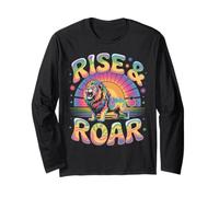 Rise & Roar Lion Sunrise Graphic Powerful Motivation Long Sleeve T-Shirt