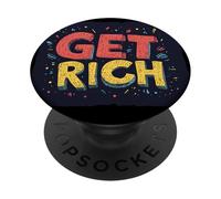 Rise to Success with Get Rich Logo PopSockets Adhesive PopGrip