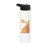 Rise Together Motivational Design for Teamwork Growth Stainless Steel Insulated Water Bottle